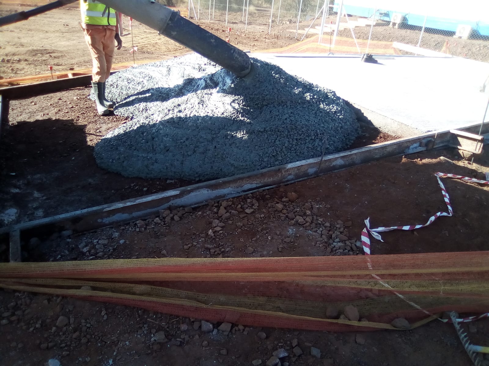 Concrete foundation works at Zeerust PV Plant