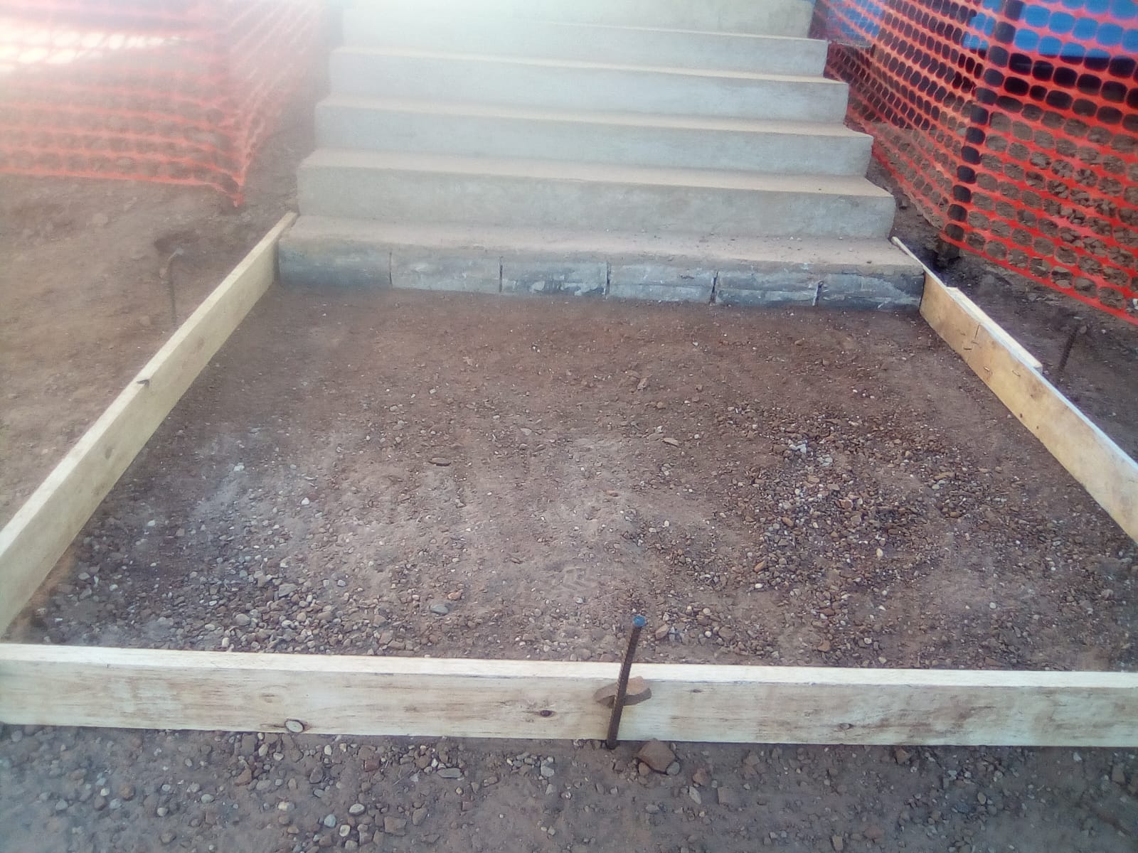 Prepared steps and formwork at Zeerust PV Plant