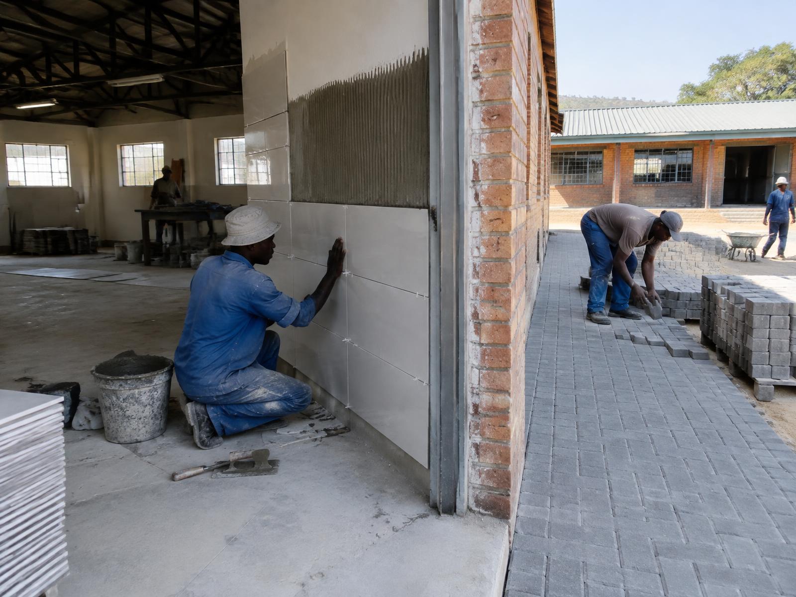 Tiling and paving renovation works